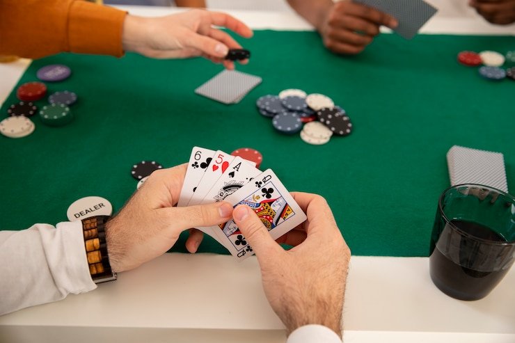 Contoh strategi Caribbean Stud Poker: tabel keputusan pemain vs kartu dealer terbuka